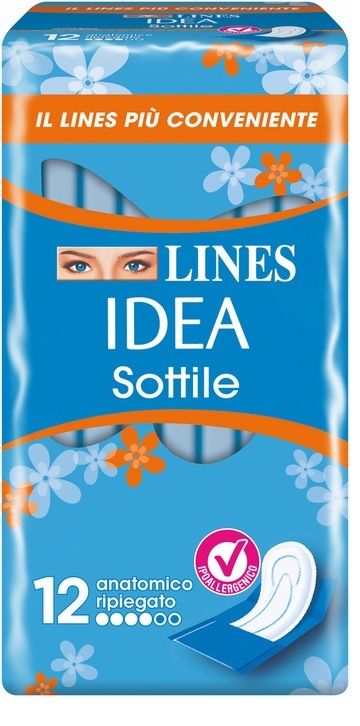 LINES IDEA SOTTILI RIPIEGATI ANATOMICI 12 PEZZI - Farma Nice