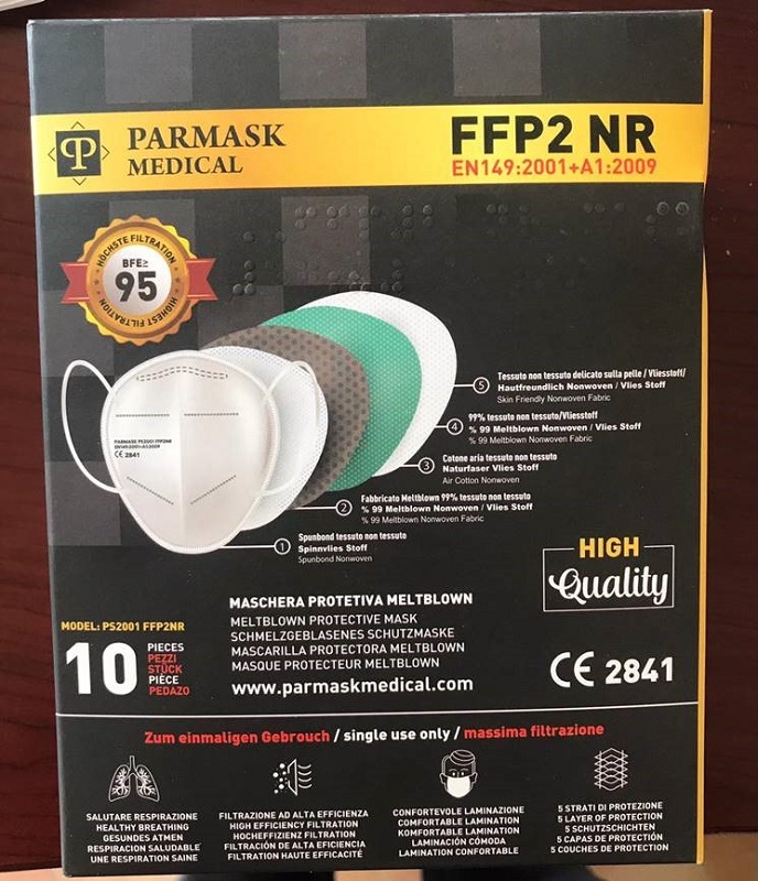 MASCHERINA FFP2 PS2001 NERO 10 PEZZI - Farma Nice