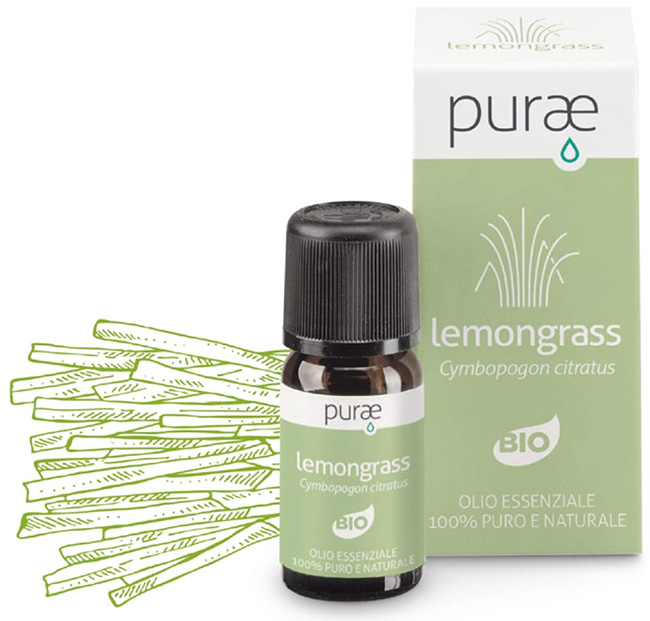 PURAE OE LEMONGRASS BIO CYMBOPOGON FEXUOSUS PARTI AEREE 10 ML - Farma Nice