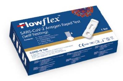 TEST ANTIGENICO RAPIDO COVID-19 FLOWFLEX AUTODIAGNOSTICO DETERMINAZIONE QUALITATIVA ANTIGENI SARS-COV-2 IN TAMPONI NASALI MEDIANTE IMMUNOCROMATOGRAFIA PROVETTA CON ALLUMINIO - Farma Nice