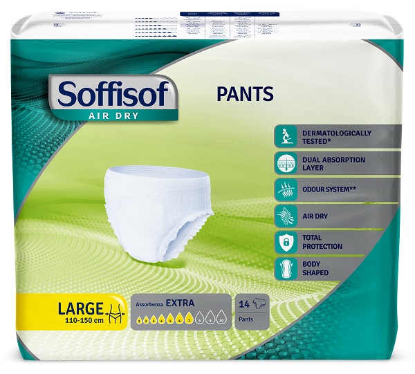 PANNOLONE SOFFISOF AIR DRY PANTS EXTRA L 14 PEZZI - Farma Nice