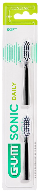 GUM SONIC DAILY SPAZZOLINO BATTERIA REFILL BLACK 2 PEZZI - Farma Nice