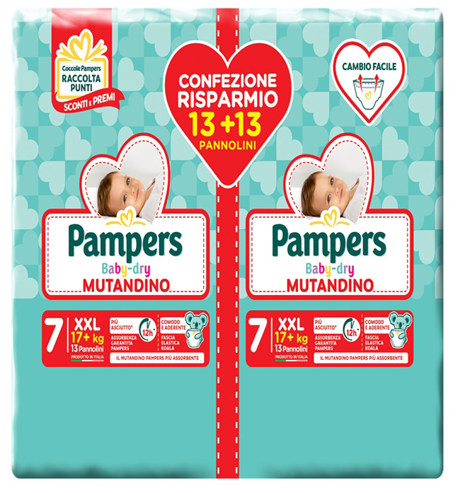 PAMPERS BABY DRY MUTANDINA DUODWCT EXTRA EXTRALARGE 26 PEZZI - Farma Nice