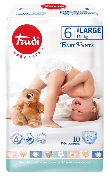 TRUDI BABY CARE PANTS EXTRALARGE 15 KG+ 10 PEZZI - Farma Nice
