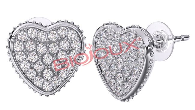BJT256 ORECCHINO HEART CRYSTALS 10 MM - Farma Nice
