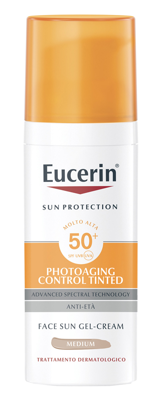 EUCERIN SUN PHOTOAGING CONTROL TINTED GEL CREME SPF50+ MEDIUM 50 ML - Farma Nice
