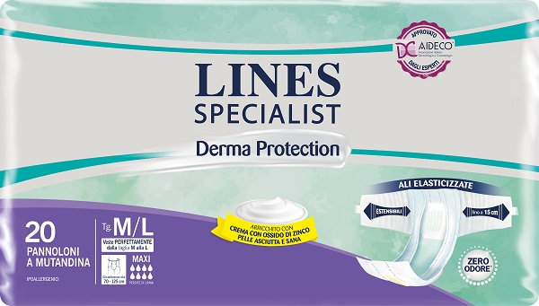PANNOLONE A MUTANDINA LINES SPECIALIST DERMA MAXI M/L 20 PEZZI - Farma Nice