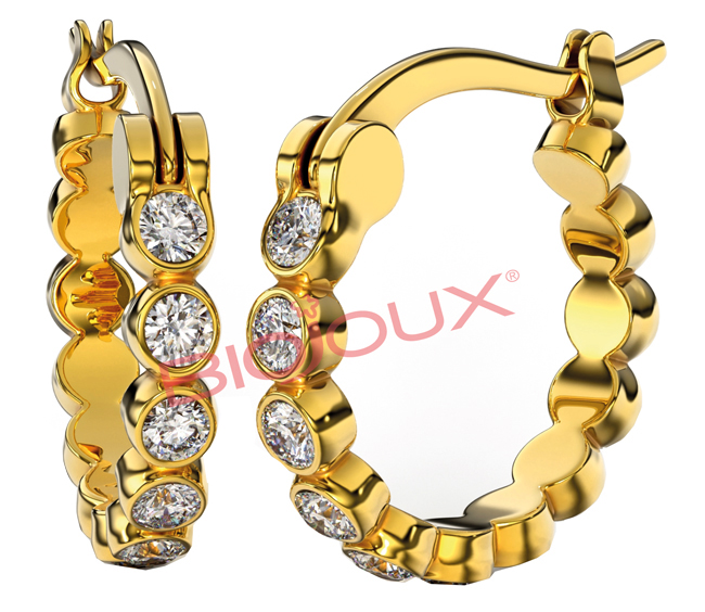BJT238 ORECCHINI ANNA HOOP GOLD PLATED - Farma Nice