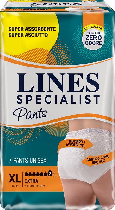 PANNOLONE MUTANDINA LINES SPECIALIST UNISEX EXTRA XL 7 PEZZI - Farma Nice
