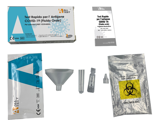 TEST ANTIGENICO RAPIDO COVID-19 ALLTEST AUTODIAGNOSTICO DETERMINAZIONE QUALITATIVA ANTIGENI SARS-COV-2 IN CAMPIONI SALIVARI MEDIANTE IMMUNOCROMATOGRAFIA - Farma Nice