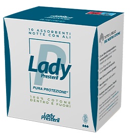 LADY PRESTERIL ASSORBENTI NOTTE CON ALI RIPIEGATI BIODEGRADABILI 10 PEZZI - Farma Nice