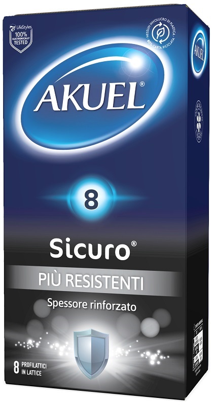 PROFILATTICO AKUEL SICURO PIU' RESISTENTE 8 PEZZI - Farma Nice
