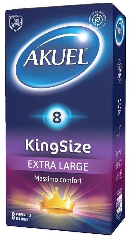 PROFILATTICO AKUEL KING SIZE EXTRA LARGE 8 PEZZI - Farma Nice