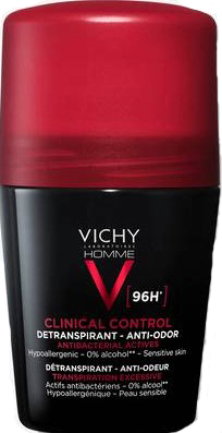 VICHY HOMME DEODORANTE CLINICAL CONTROL 96H ROLL 50 ML - Farma Nice