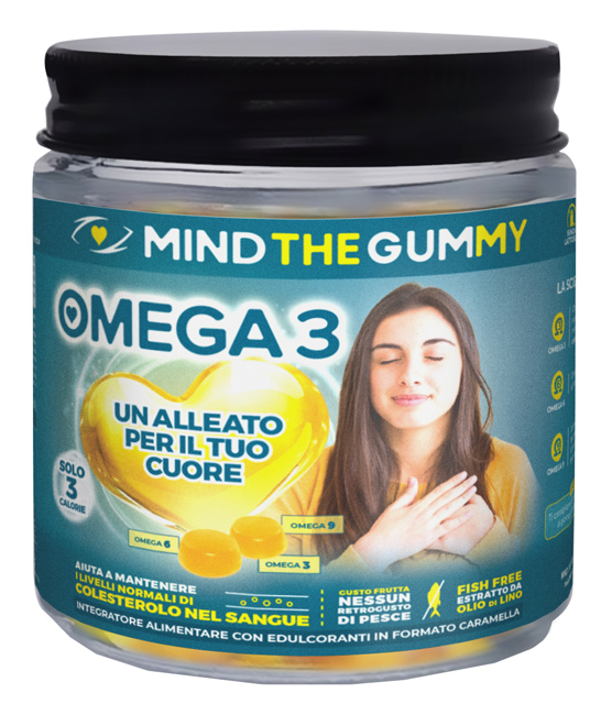 MIND THE GUMMY OMEGA3 30 PASTIGLIE GOMMOSE GUSTO MIX DI FRUTTA SENZA ZUCCHERO - Farma Nice