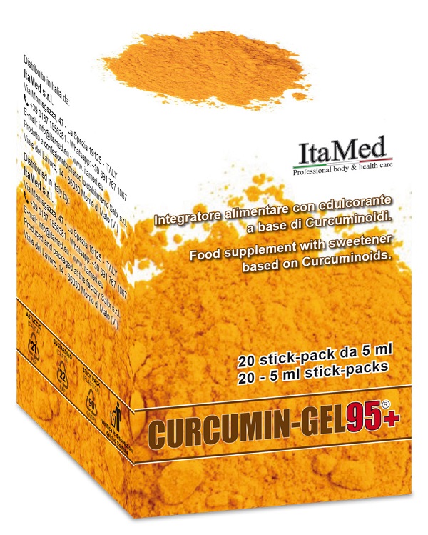 CURCUMIN GEL 95+ 20 BUSTINE STICK PACK MONODOSE DA 5 ML AROMA LAMPONE - Farma Nice