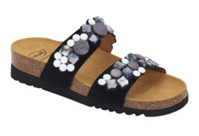 CALZATURA SINTRA 2 STRAPS MICROFIBRE+ACCESSORIES WOMAN BLACK/MULTI TECNOLOGIA BIOPRINT MATERIALE MICROFIBRA + ORNAMENTO FODERA TOMAIA MICROFIBRA FODERA SOTTOPIEDE MICROFIBRA 37 SS2 - Farma Nice