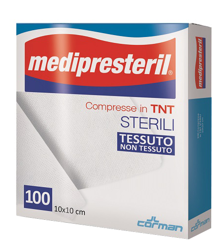GARZA COMPRESSA MEDIPRESTERIL TNT 10X10CM 100 PEZZI - Farma Nice