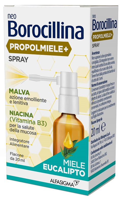 NEOBOROCILLINA PROPOLMIELE+ SPRAY MIELE EUCALIPTO 20 ML - Farma Nice
