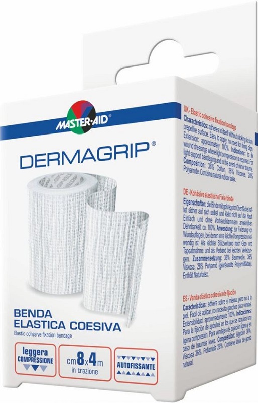 BENDA MASTER-AID DERMAGRIP COESIVA M 4X12 CM 1 PEZZO - Farma Nice