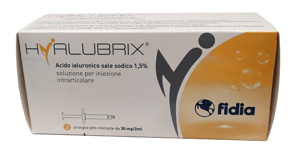 SIRINGA INTRA-ARTICOLARE HYALUBRIX ACIDO IALURONICO 1,5% 30 MG 2 ML 3 PEZZI NO ETO - Farma Nice