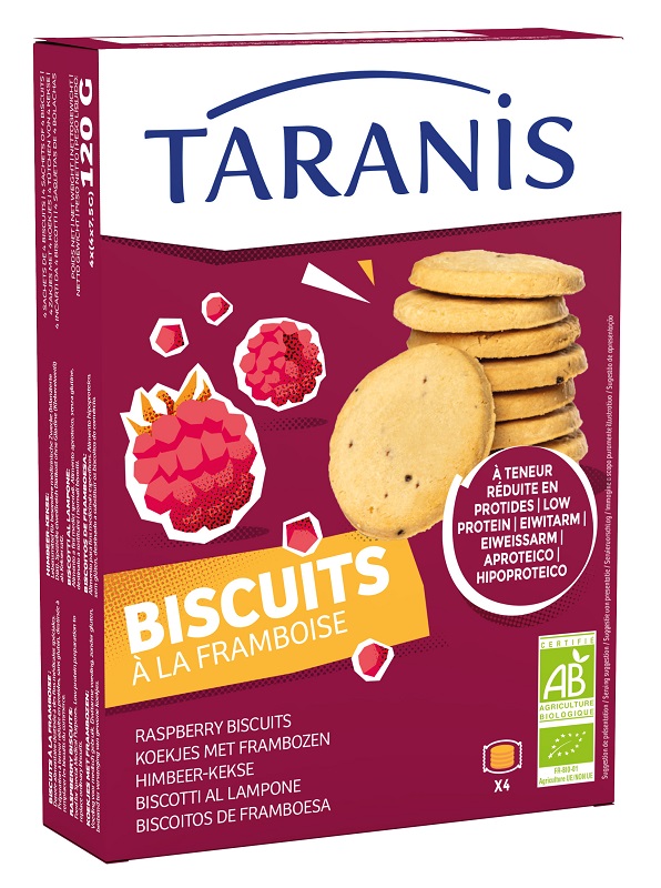 TARANIS BISCOTTI FROLLINI AL LAMPONE 120 G - Farma Nice