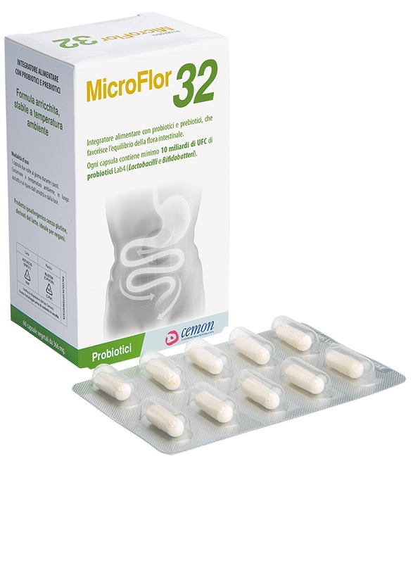 MICROFLOR 32 60 CAPSULE VEGETALI - Farma Nice