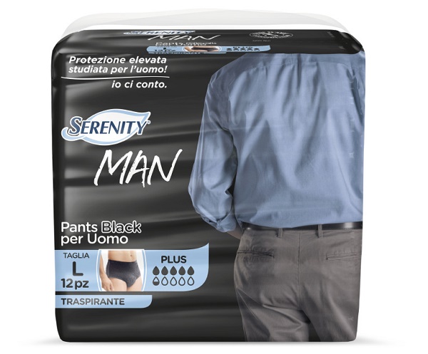 PANNOLINO SERENITY MAN PANTS BLACK TAGLIA LARGE 12 PEZZI - Farma Nice