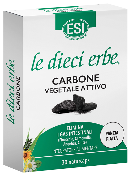 ESI LE DIECI ERBE CARBONE VEGETALE ATTIVO 30 NATURCAPS - Farma Nice
