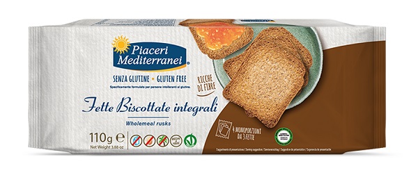 PIACERI MEDITERRANEI FETTE BISCOTTATE INTEGRALI 110 G - Farma Nice
