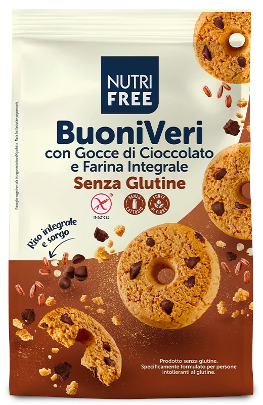 NUTRIFREE BUONI VERI CON GOCCE DI CIOCCOLATO 250 G - Farma Nice