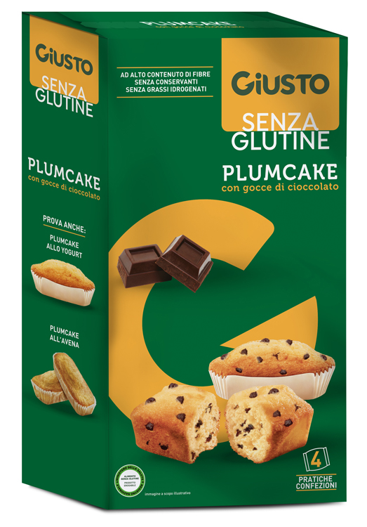 GIUSTO SENZA GLUTINE PLUMCAKE CON GOCCE DI CIOCCOLATO 160 G - Farma Nice