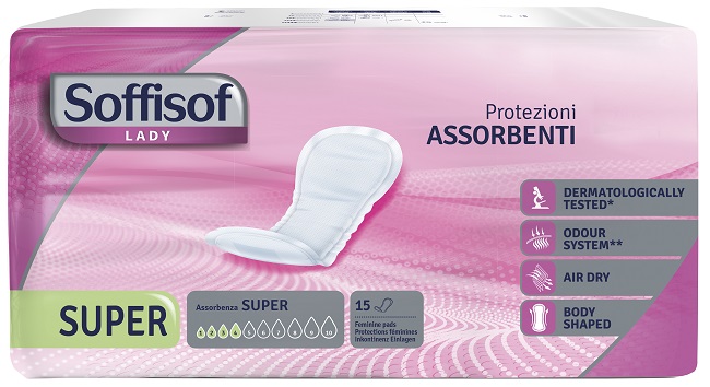 PANNOLONE PER INCONTINENZA SOFFISOF LADY AIR DRY SUPER 15 PEZZI - Farma Nice