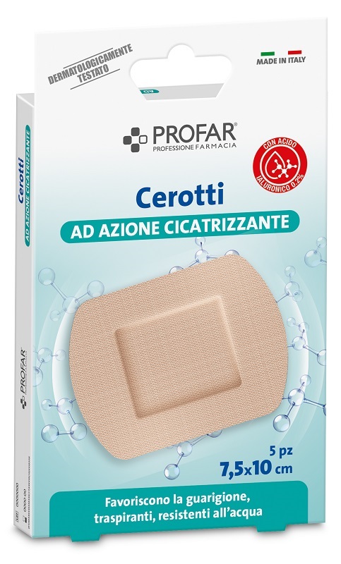 CEROTTO ACIDO IALURONICO AZIONE CICATRIZZANTE PROFAR 7,5X10 CM 5 PEZZI - Farma Nice