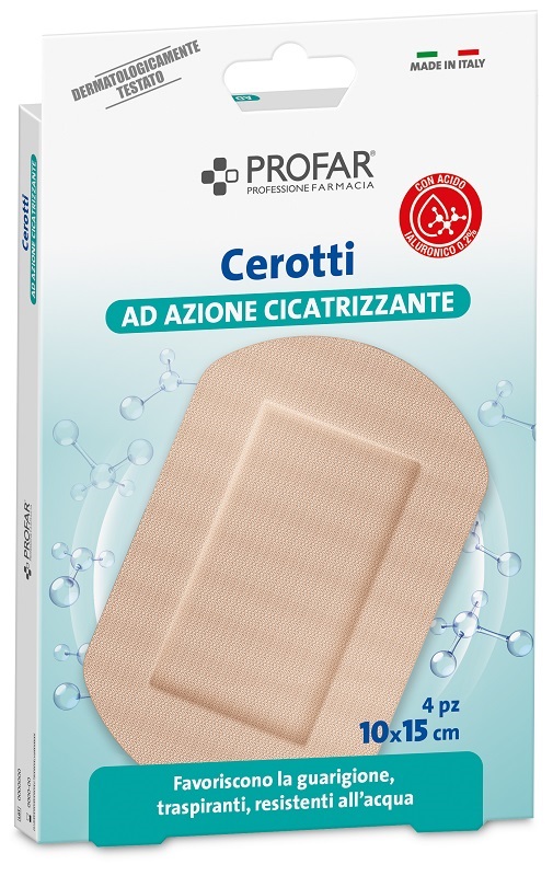 CEROTTO ACIDO IALURONICO AZIONE CICATRIZZANTE PROFAR 10X15 CM 4 PEZZI - Farma Nice