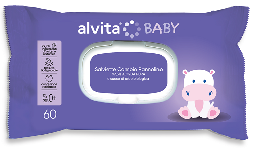 ALVITA BABY SALVIETTE PURE WATER 60 PEZZI - Farma Nice