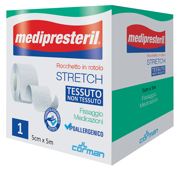 MEDIPRESTERIL ROCCHETTO ROTOLO STRETCH TESSUTO NON TESSUTO 5 CM X 500 CM - Farma Nice