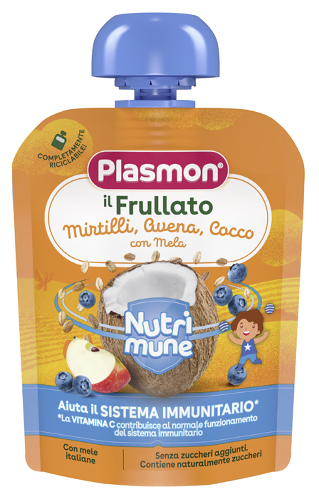 PLASMON NUTRI-MUNE MIRTILLO/AVENA/COCCO CON MELA 85 G - Farma Nice