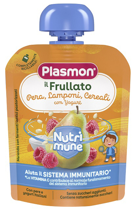 PLASMON NUTRI-MUNE PERA/LAMPONI E CEREALI CON YOGURT 85 G - Farma Nice