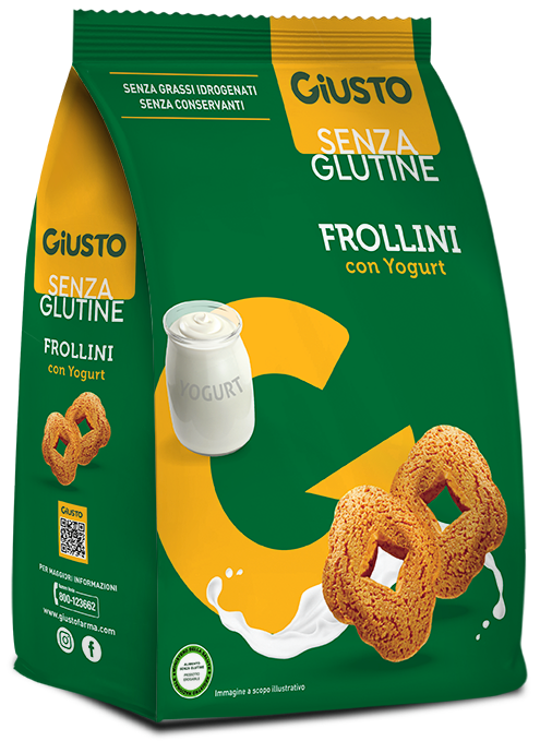 GIUSTO SENZA GLUTINE FROLLINI YOGURT 250 G - Farma Nice