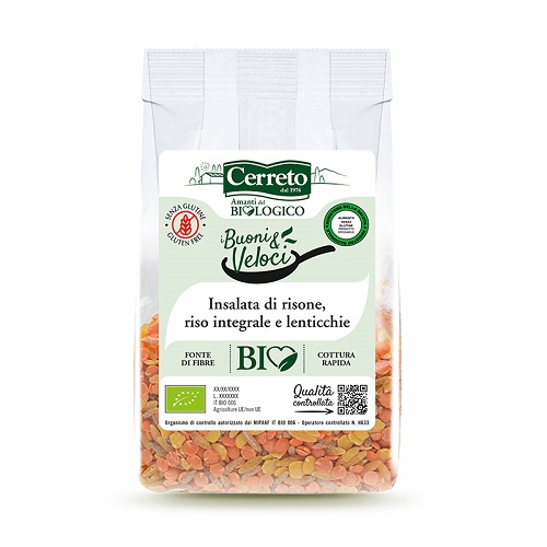 CERRETO BIO INSALATA RISONE RISO E LENTICCHIE 140 G - Farma Nice