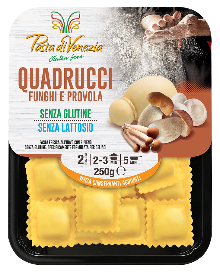 PASTA DI VENEZIA QUADRUCCI FUNGHI E PROVOLA 250 G - Farma Nice