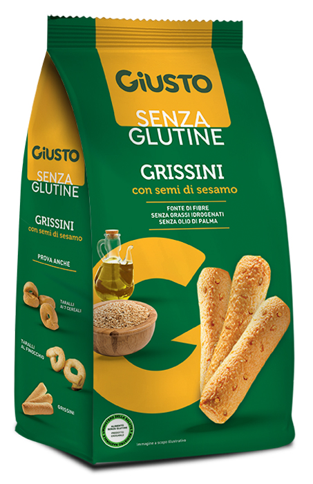 GIUSTO SENZA GLUTINE GRISSINI AL SESAMO 150 G - Farma Nice
