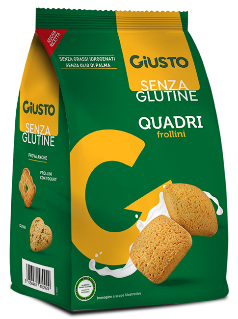 GIUSTO SENZA GLUTINE QUADRI FROLLINI 200 G - Farma Nice