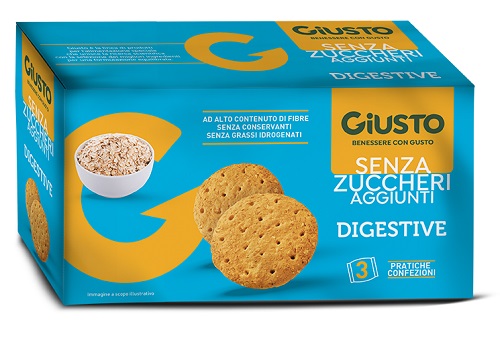GIUSTO SENZA ZUCCHERO BISCOTTI DIGESTIVE 3 PEZZI DA 75 G - Farma Nice