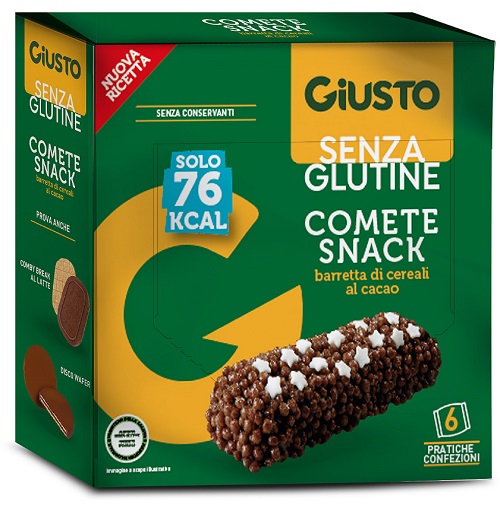 GIUSTO SENZA GLUTINE COMETE SNACK 6 CONFEZIONI DA 20 G - Farma Nice