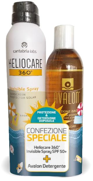 HELIOCARE INVISIBLE SPRAY SPF50+ 200 ML + AVALON DETERGENTE FLUIDO 250 ML - Farma Nice