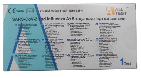 TEST ANTIGENICO RAPIDO COVID-19 ALLTEST AUTODIAGNOSTICO DETERMINAZIONE QUALITATIVA ANTIGENI SARS-COV-2 E INFLUENZA A+B IN TAMPONI NASALI - Farma Nice