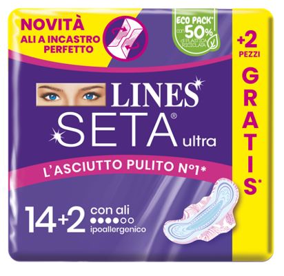 LINES SETA ULTRA ASSORBENTI ALI CP 14+2 PEZZI - Farma Nice