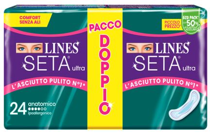 LINES SETA ULTRA ASSORBENTI ANATOMICO VP DWCT 24 PEZZI - Farma Nice